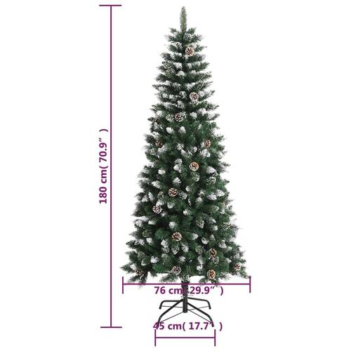 Kunstigt juletræ med juletræsfod 180 cm PVC grøn
