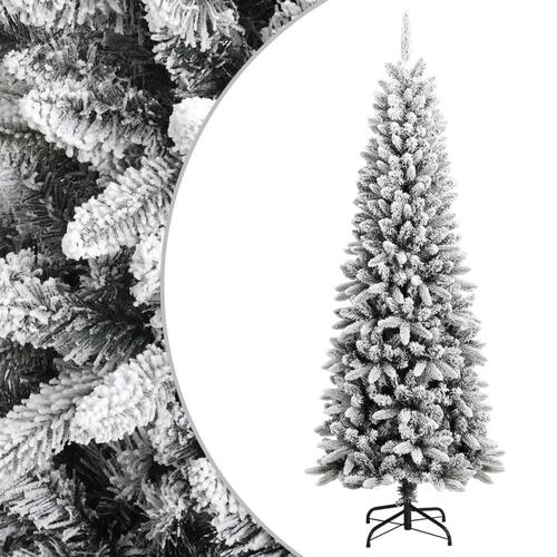 Kunstigt juletræ med sne 210 cm PVC og PE