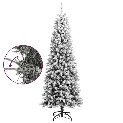 Kunstigt juletræ med sne 210 cm PVC og PE