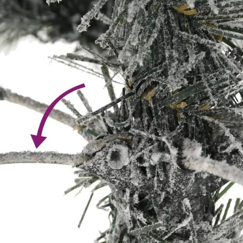 Kunstigt juletræ med sne 210 cm PVC og PE