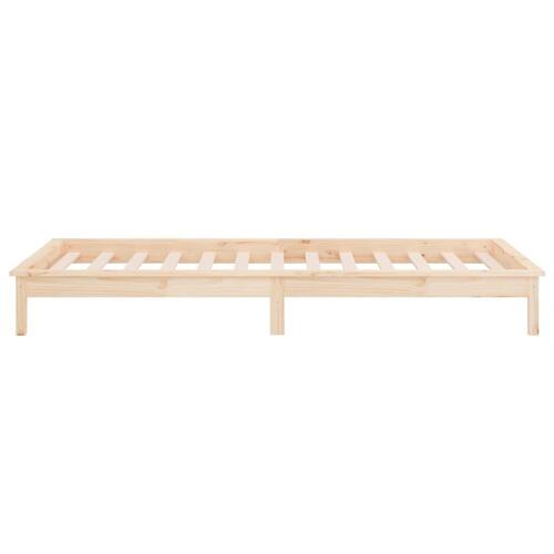 Sengeramme med LED-lys 100x200 cm massivt træ