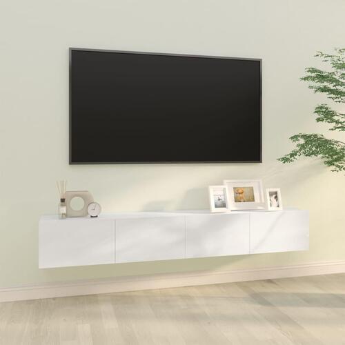 Tv-skabe 2 stk. 100x30x30 cm konstrueret træ hvid højglans