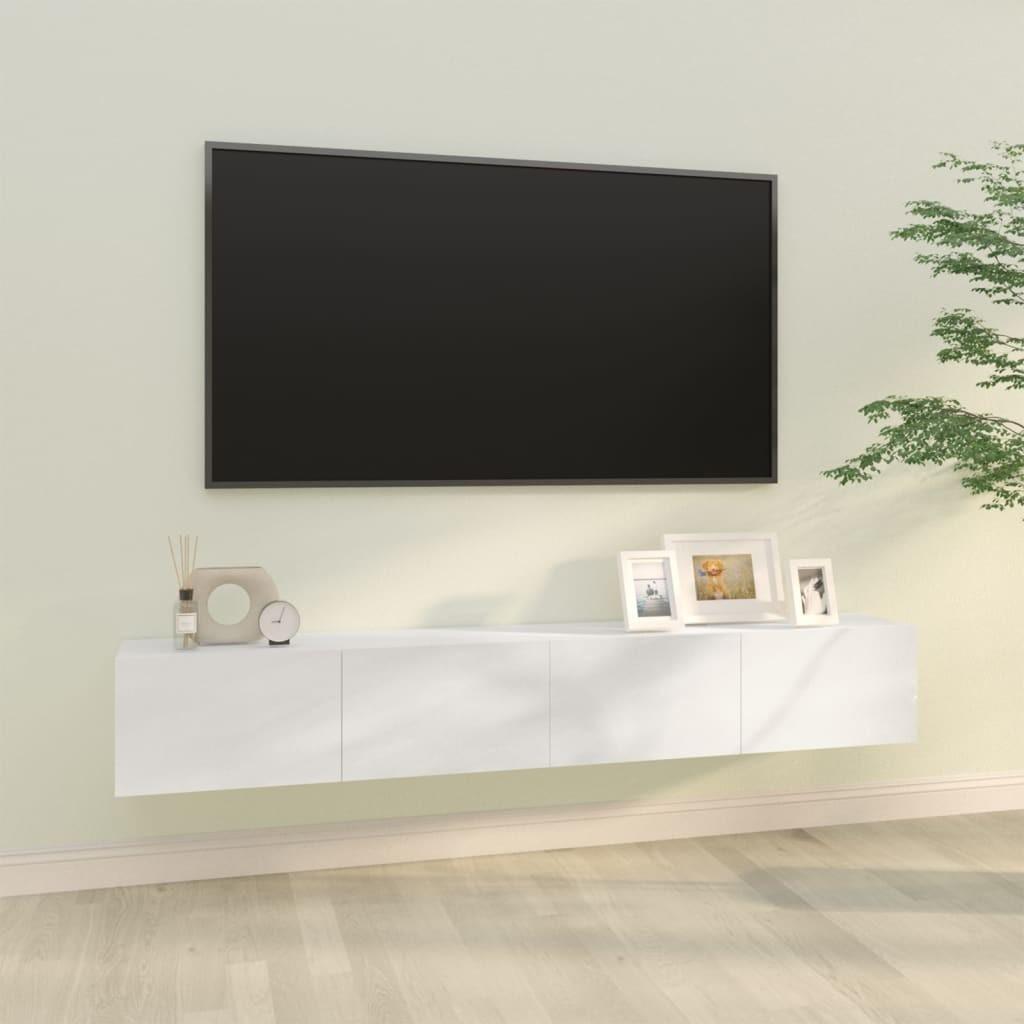 Tv-skabe 2 stk. 100x30x30 cm konstrueret træ hvid højglans