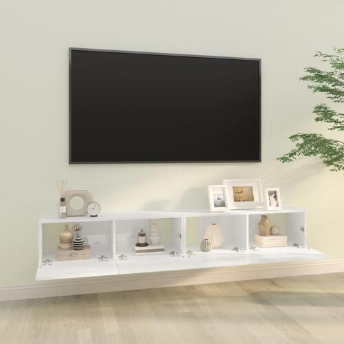 Tv-skabe 2 stk. 100x30x30 cm konstrueret træ hvid højglans