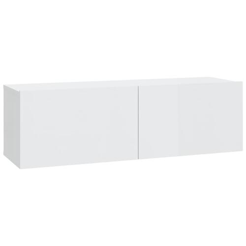 Tv-skabe 2 stk. 100x30x30 cm konstrueret træ hvid højglans