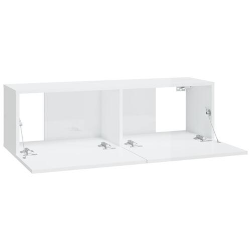 Tv-skabe 2 stk. 100x30x30 cm konstrueret træ hvid højglans