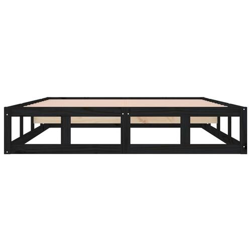 Sengeramme 180x200 cm Super King massivt træ sort