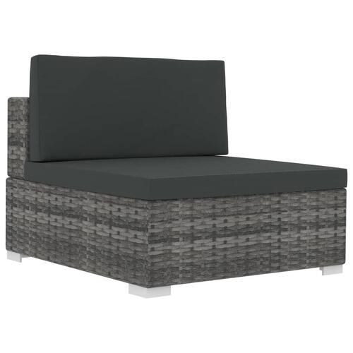 Havesofasæt 4 dele med hynder polyrattan grå