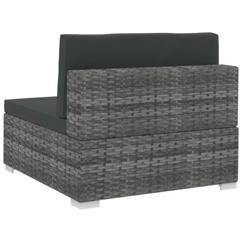 Havesofasæt 4 dele med hynder polyrattan grå