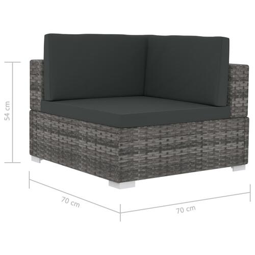 Havesofasæt 4 dele med hynder polyrattan grå
