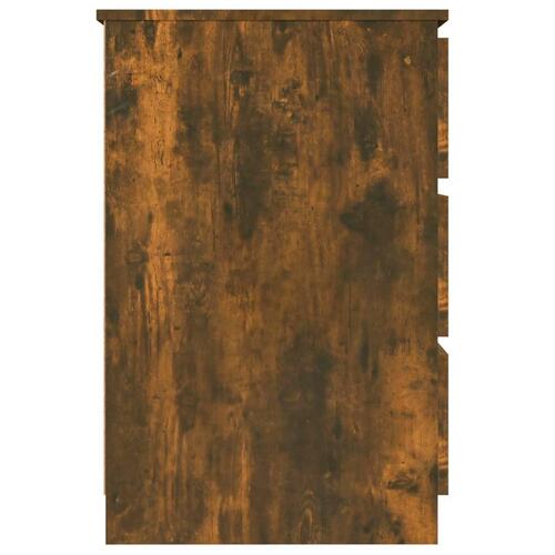 Skrivebord 140x50x77 cm konstrueret træ røget egetræsfarve