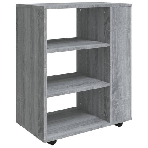 Skab med hjul 60x35x75 cm konstrueret træ grå sonoma-eg
