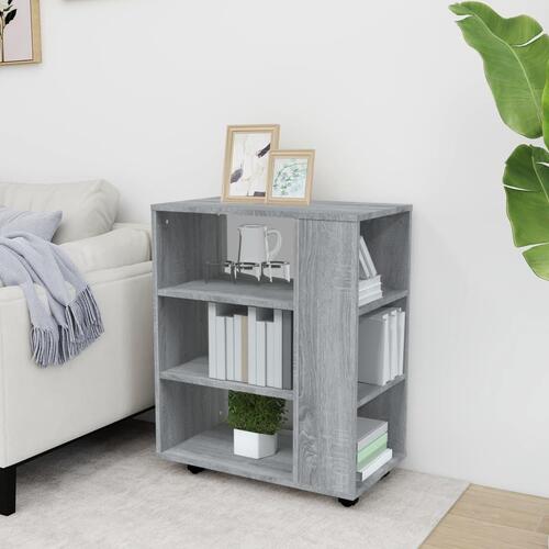 Skab med hjul 60x35x75 cm konstrueret træ grå sonoma-eg