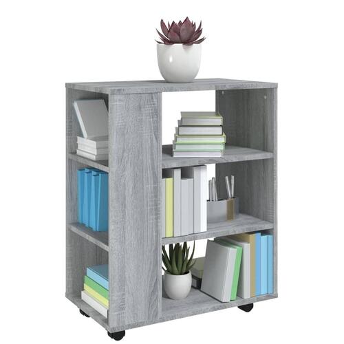 Skab med hjul 60x35x75 cm konstrueret træ grå sonoma-eg
