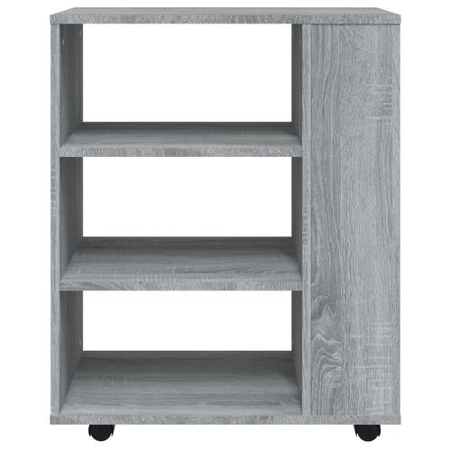 Skab med hjul 60x35x75 cm konstrueret træ grå sonoma-eg