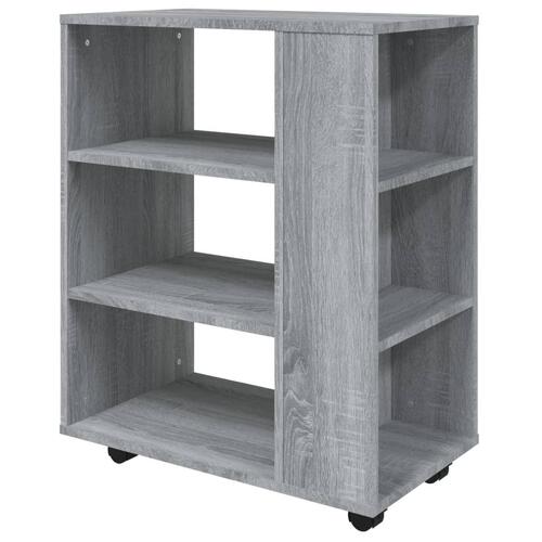 Skab med hjul 60x35x75 cm konstrueret træ grå sonoma-eg