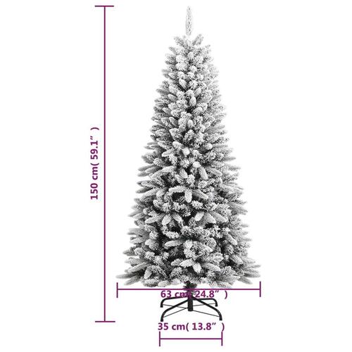 Kunstigt juletræ med sne 150 cm PVC og PE