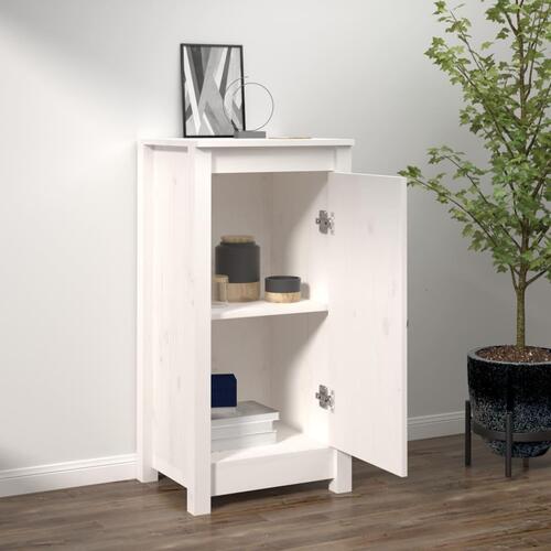 Skænk 39x35x80 cm massivt fyrretræ hvid
