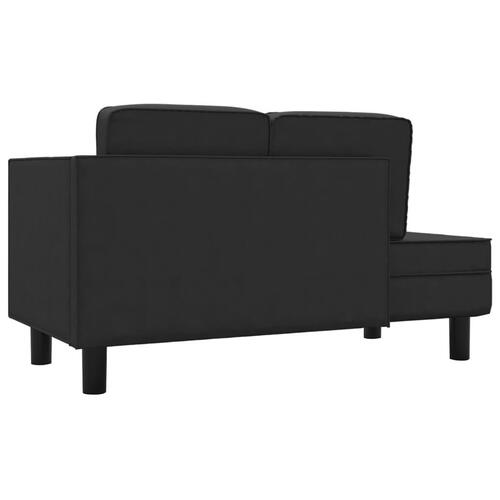 Chaiselong med hynder og bolster kunstlæder sort