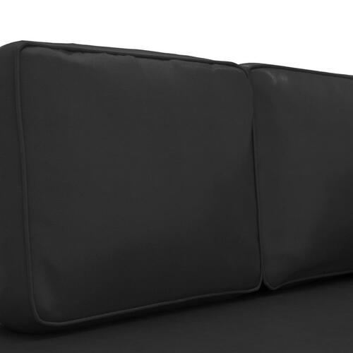 Chaiselong med hynder og bolster kunstlæder sort