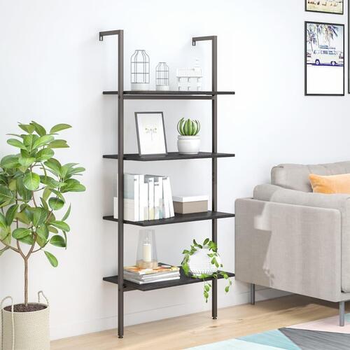 Stigereol med 4 hylder 64x35x152,5 cm sort