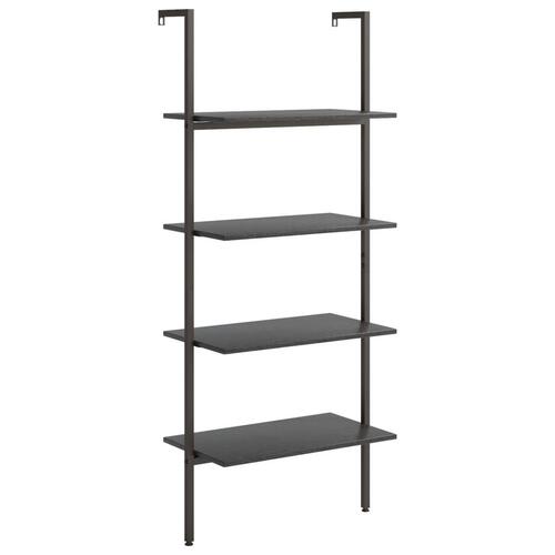 Stigereol med 4 hylder 64x35x152,5 cm sort