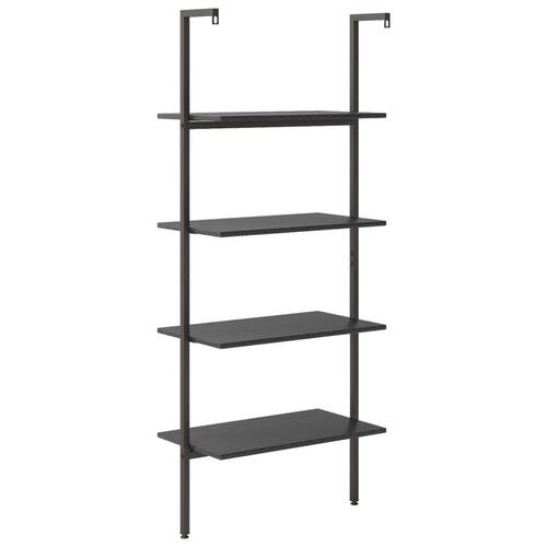 Stigereol med 4 hylder 64x35x152,5 cm sort