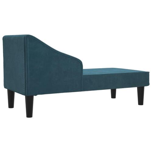 Chaiselong med bolster fløjl blå
