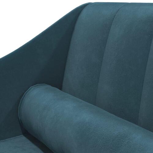 Chaiselong med bolster fløjl blå