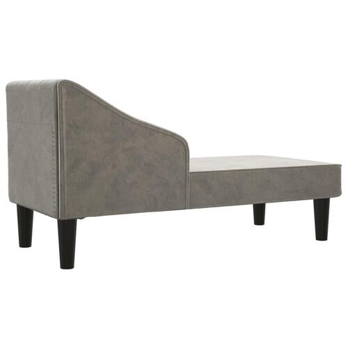 Chaiselong med bolster fløjl lysegrå