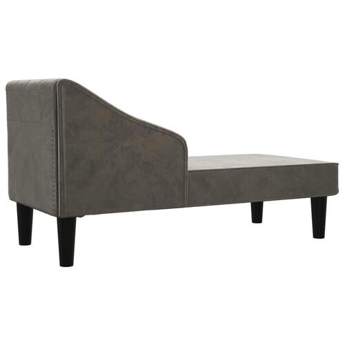 Chaiselong med bolster fløjl mørkegrå