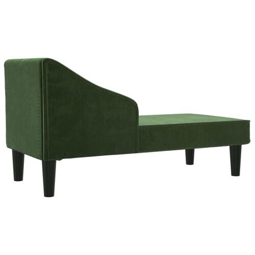Chaiselong med bolster fløjl mørkegrøn
