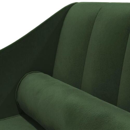Chaiselong med bolster fløjl mørkegrøn