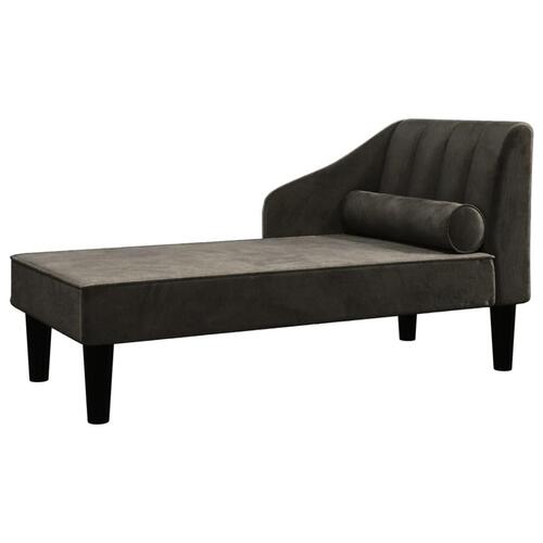 Chaiselong med bolster fløjl sort