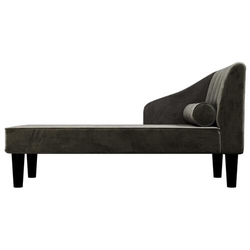 Chaiselong med bolster fløjl sort