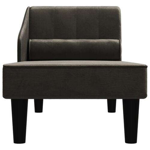 Chaiselong med bolster fløjl sort