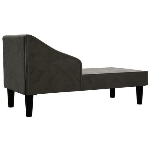 Chaiselong med bolster fløjl sort