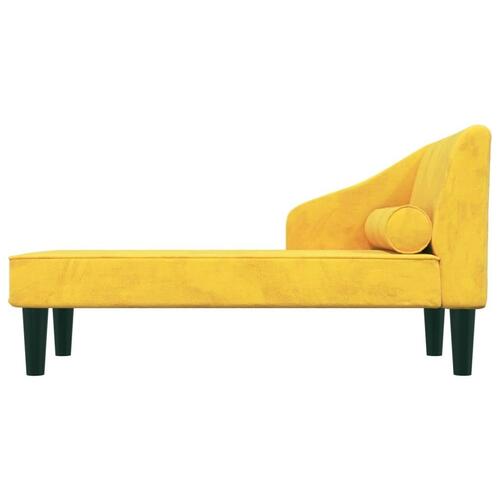 Chaiselong med bolster fløjl gul