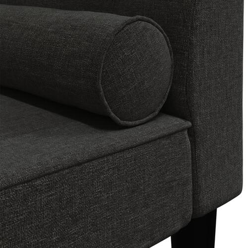 Chaiselong med bolster fløjl sort