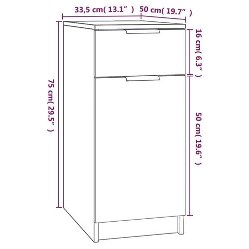 Skrivebord 33,5x50x75 cm konstrueret træ hvid