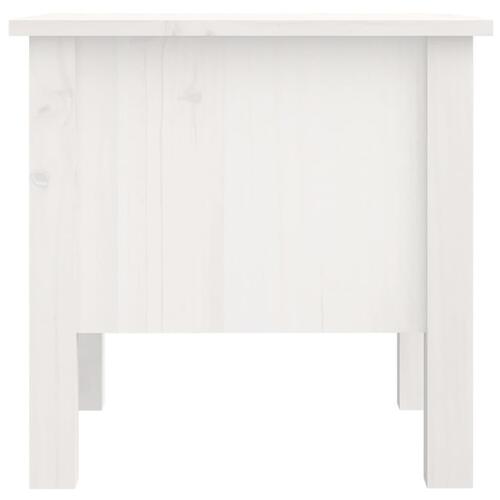 Sidebord 40x40x39 cm massivt fyrretræ hvid