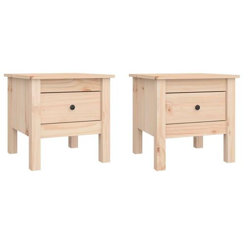 Sideborde 2 stk. 40x40x39 cm massivt fyrretræ