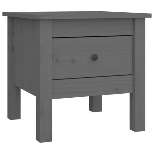Sidebord 40x40x39 cm massivt fyrretræ grå