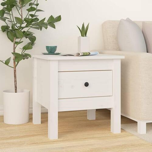 Sideborde 2 stk. 40x40x39 cm massivt fyrretræ hvid
