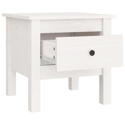 Sideborde 2 stk. 40x40x39 cm massivt fyrretræ hvid