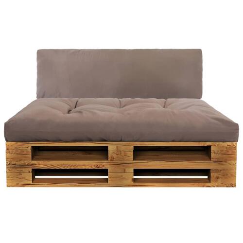 Udendørs ryghynde 120 x 40 x 10 cm stof gråbrun