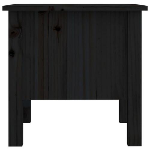 Sidebord 40x40x39 cm massivt fyrretræ sort