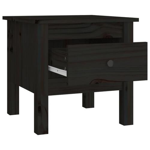 Sideborde 2 stk. 40x40x39 cm massivt fyrretræ sort