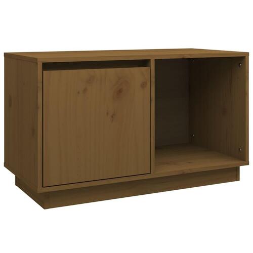 Tv-bord 74x35x44 cm massivt fyrretræ gyldenbrun