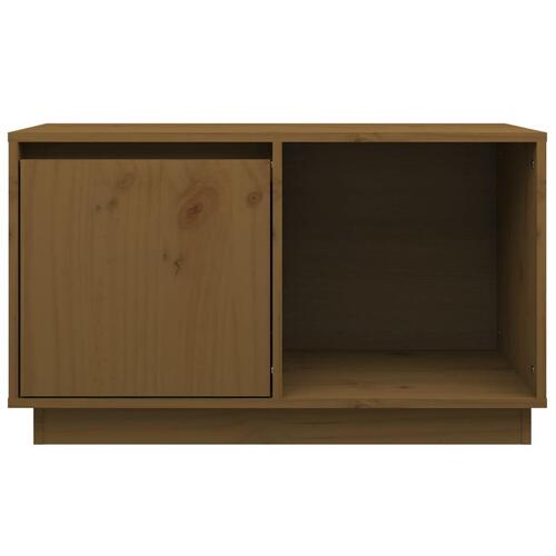 Tv-bord 74x35x44 cm massivt fyrretræ gyldenbrun